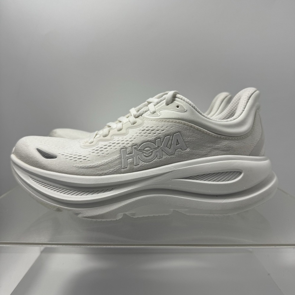Hoka One One Bondi 9 / 1162012 WWH Triple White Running Shoes Women's Size 7.5B